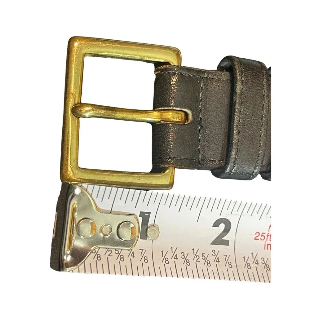 Coach Black Leather Belt Brass Buckle USA Glove Tanned Cowhide Sz 42 105cm